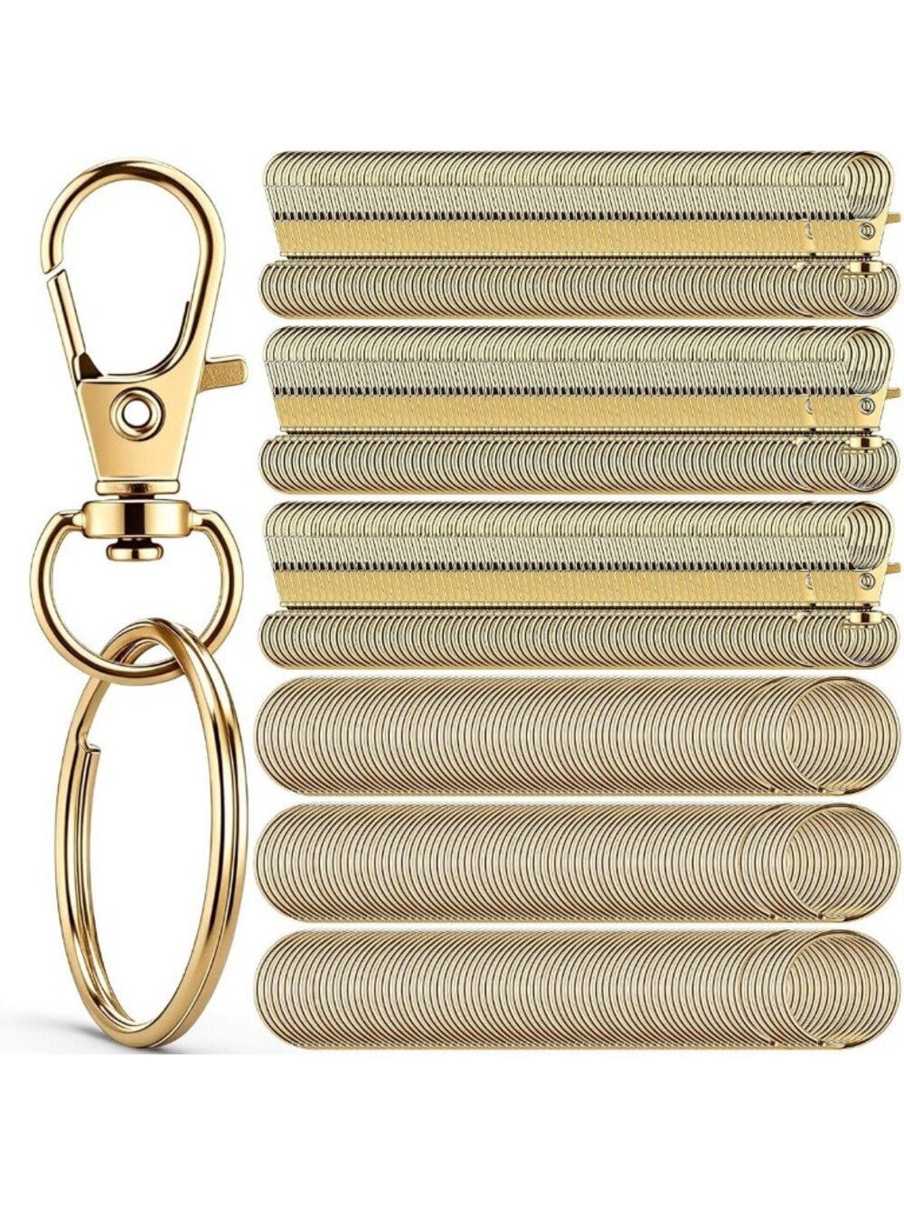 1000 Pcs Keychain Kit - Gold Lobster Claw Clasp & Ring, Classic Craft Supplies